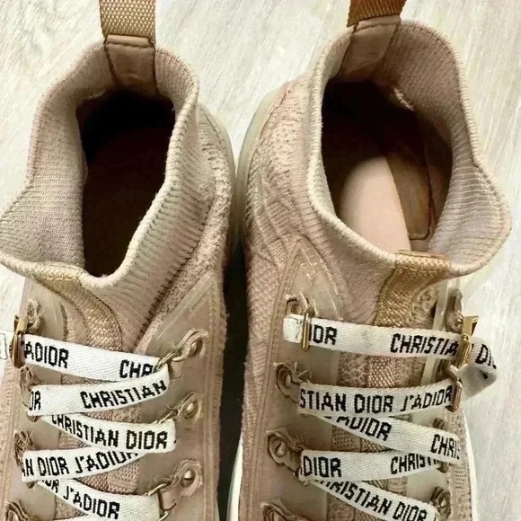 Christian Dior Walk'n'Dior Sneakers Women‎ 40-9 Nude Good Knit High Top J'Adior - Picture 15 of 16